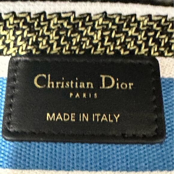 Christian Lady Dior NWT New Fabric Latte Embroidery Off-White Bag - Picture 2 of 16